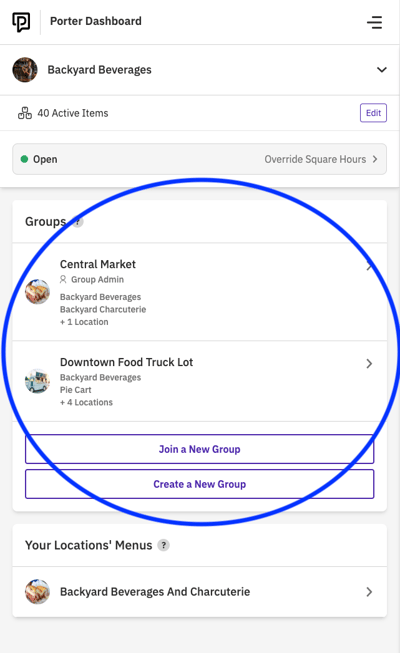 Vendor Dashboard Groups